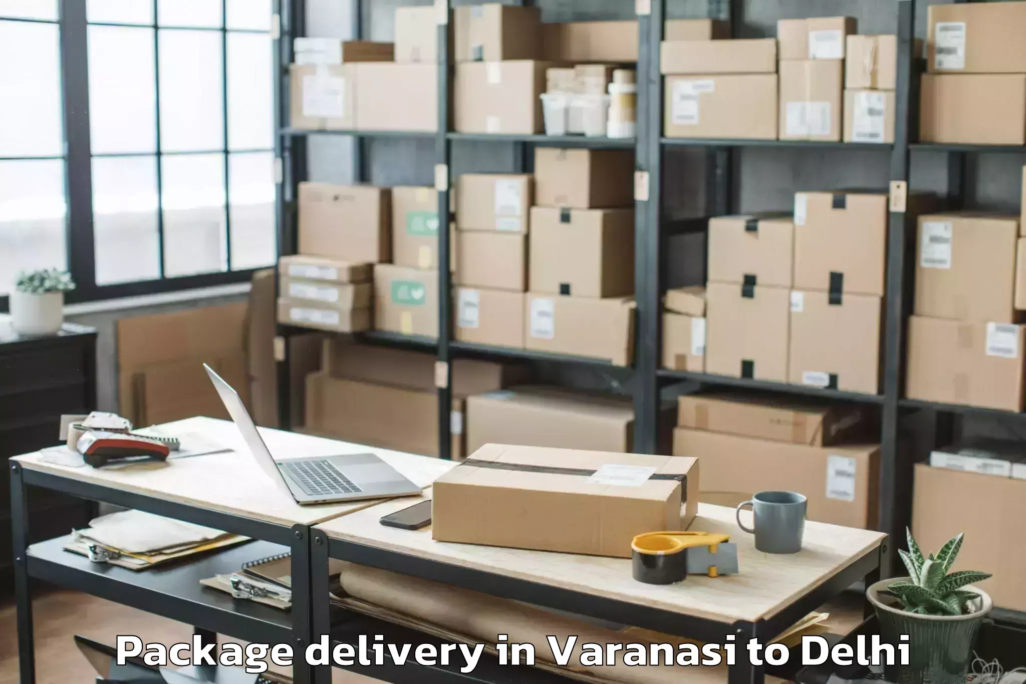 Varanasi to Vasant Square Mall Package Delivery